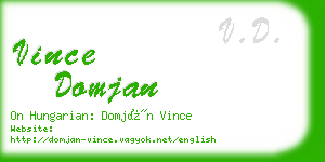 vince domjan business card